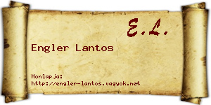 Engler Lantos névjegykártya